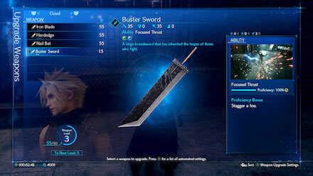 List of Weapons Stats and Materia Slots .